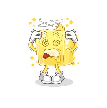 the butter dizzy head mascot. cartoon vecto