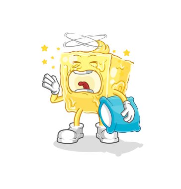 the butter yawn character. cartoon mascot vecto