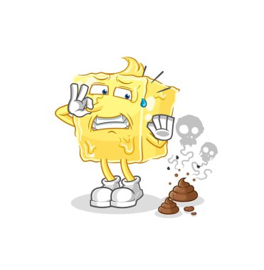the butter with stinky waste illustration. character vecto