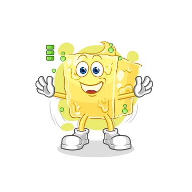 the butter full battery character. cartoon mascot vecto