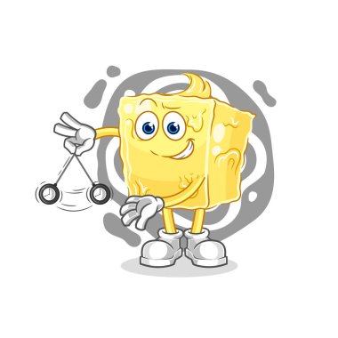 the butter hypnotizing cartoon. cartoon mascot vecto