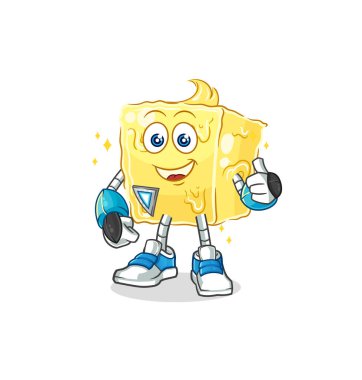 the butter robot character. cartoon mascot vecto