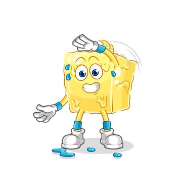 the butter stretching character. cartoon mascot vecto