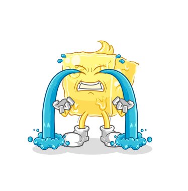 the butter crying illustration. character vecto