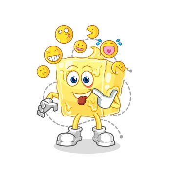 the butter laugh and mock character. cartoon mascot vecto