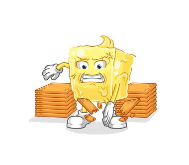 the butter karate mascot. cartoon vecto