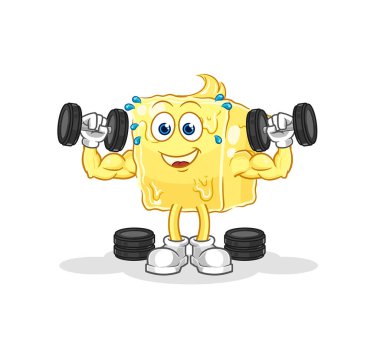 the butter weight training illustration. character vecto