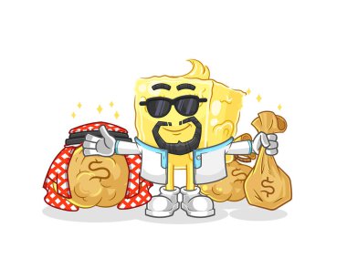 the butter rich arabian mascot. cartoon vecto