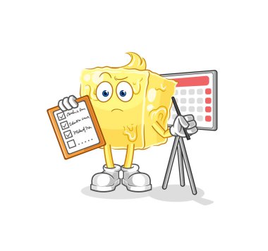 the butter schedule list vector. cartoon characte