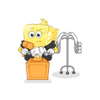 the butter judge holds gavel. character vecto