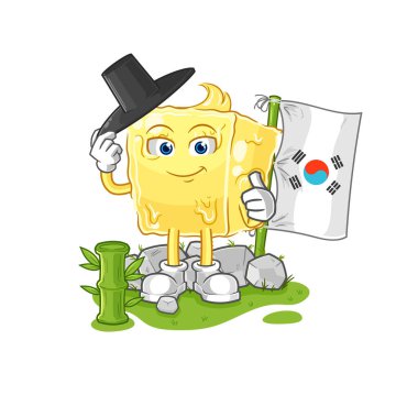 the butter korean character. cartoon mascot vecto