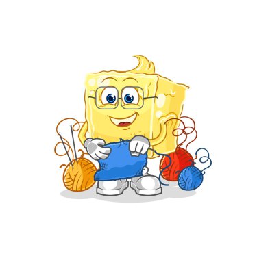 the butter tailor mascot. cartoon vecto