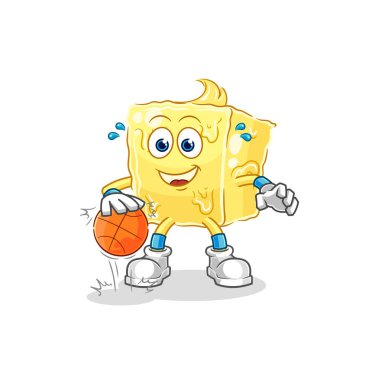 the butter dribble basketball character. cartoon mascot vecto