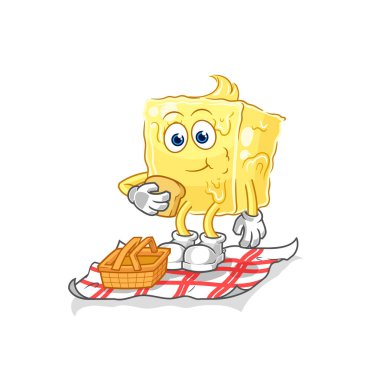 the butter on a picnic cartoon. cartoon mascot vecto