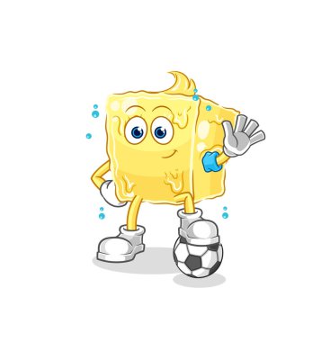 the butter playing soccer illustration. character vecto