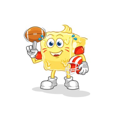 the butter playing rugby character. cartoon mascot vecto