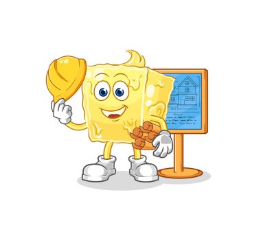 the butter Architect illustration. character vecto