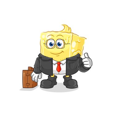 the butter office worker mascot. cartoon vecto