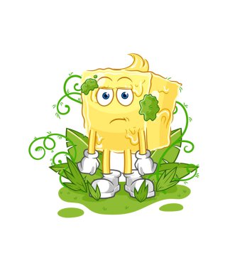 the butter waiting too long mascot. cartoon vecto