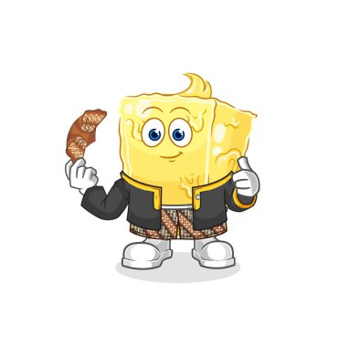 the butter Javanese character. cartoon mascot vecto