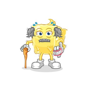 the butter white haired old man. character vecto