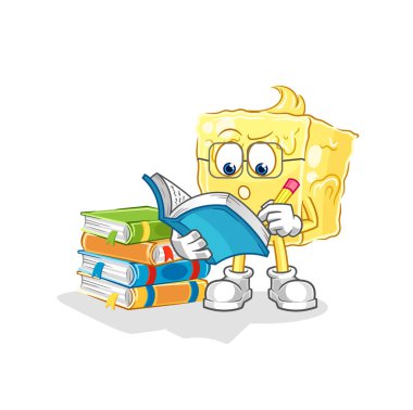 the butter studying mascot. cartoon vecto