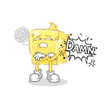 the butter very pissed off illustration. character vecto