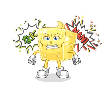 the butter anime angry vector. cartoon characte