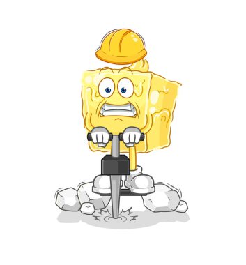 the butter drill the ground cartoon character vecto