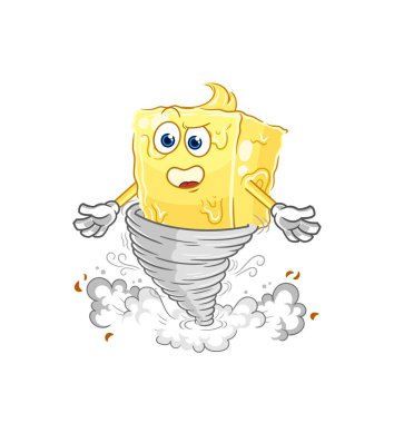 the butter in the tornado cartoon character vecto