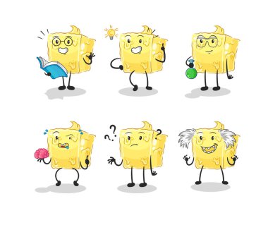 the butter thinking group character. cartoon mascot vecto