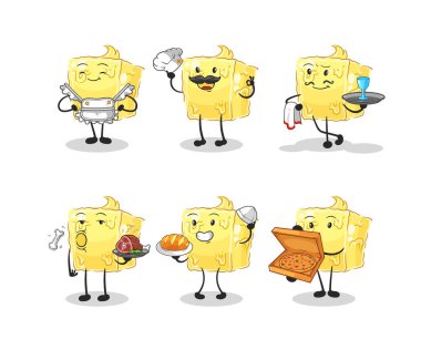 the butter restaurant group character. cartoon mascot vecto