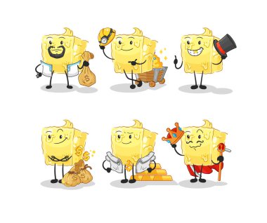 the butter rich group character. cartoon mascot vecto