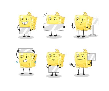 the butter holding board group character. mascot vecto