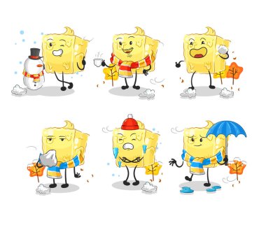 the butter in cold weather character mascot vecto