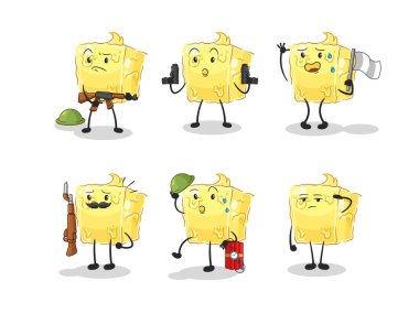 the butter troops character. cartoon mascot vecto