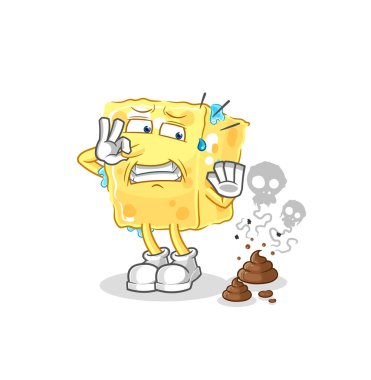 the sponge with stinky waste illustration. character vecto