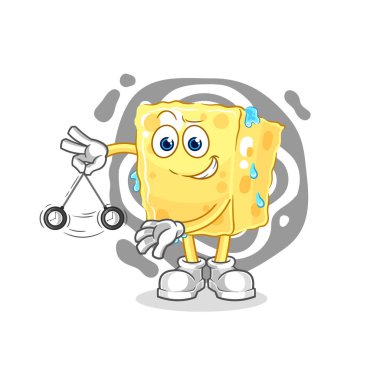 the sponge hypnotizing cartoon. cartoon mascot vecto