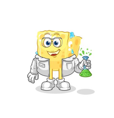 the sponge scientist character. cartoon mascot vecto