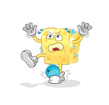 the sponge hiten by bowling cartoon. cartoon mascot vecto