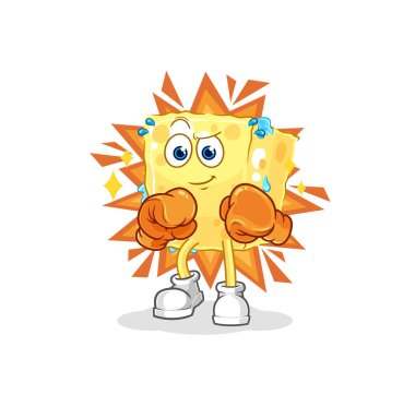 the sponge boxer character. cartoon mascot vecto