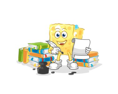 the sponge writer vector. cartoon characte