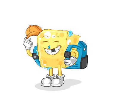 the sponge goes to school vector. cartoon characte