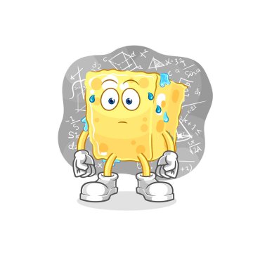 the sponge thinking hard vector. cartoon characte