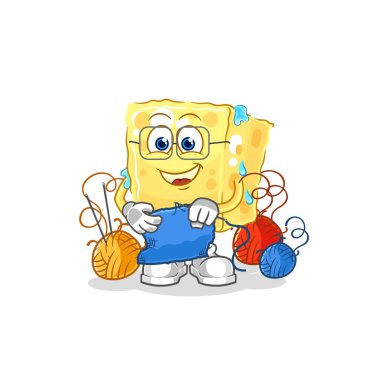 the sponge tailor mascot. cartoon vecto
