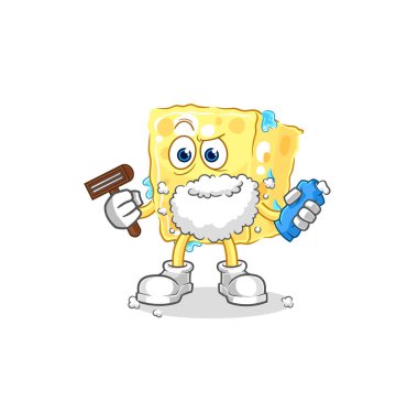 the sponge shave facial hair vector. cartoon characte