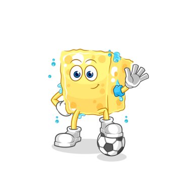 the sponge playing soccer illustration. character vecto