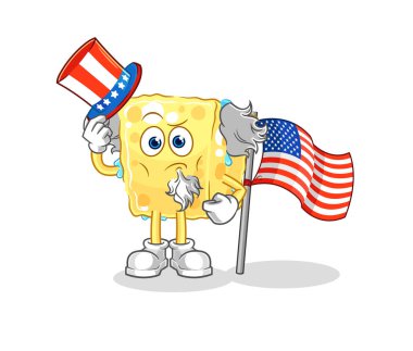 the sponge uncle sam character. cartoon mascot vecto