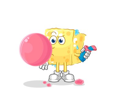 the sponge chewing gum vector. cartoon characte