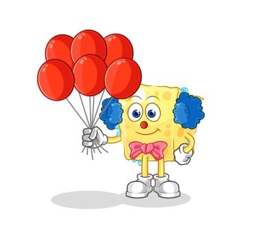 the sponge clown with balloons vector. cartoon characte